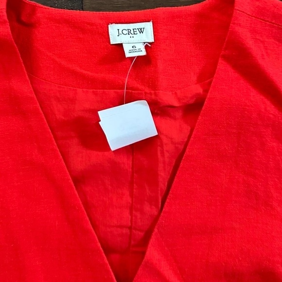 J.Crew-Button-front linen-blend vest, red size 6-NWT - Picture 13 of 15